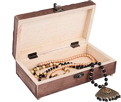 Jóias Caixa de jóias Organizador da caixa de jóias de madeira 3D - Caixa de jóias de madeira rústica