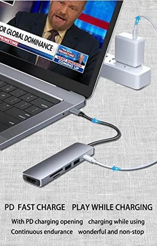 MKODER alimentado por USB C Hub 4K 6in1 Estação de ancoragem com USB C Charging Adaptador HDMI USB 3.0