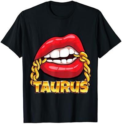 T-shirt suculenta lábios de ouro Taurus Zodiac signo