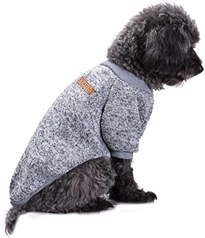 Suéter de cão de estimação para pequenos cães médios menino menina filhote de cachorro quente de inverno xs cinza