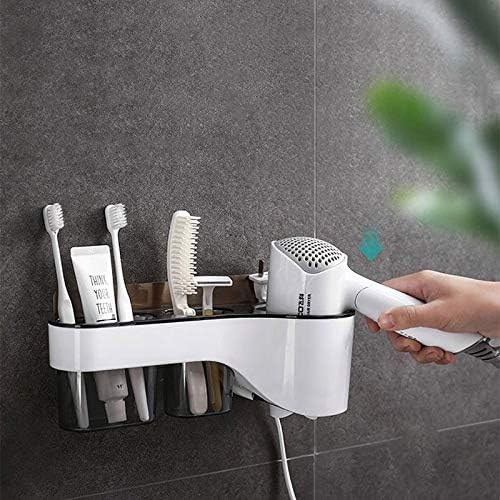 Prateleira de chuveiro klhhg, banheiro cinza plástico sem perfuração prateleiras de armazenamento de