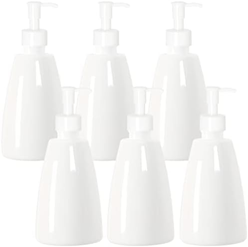 Garrafas de bomba de plástico de 6 compacta, garrafas de bomba de plástico recarregáveis ​​brancas com trava