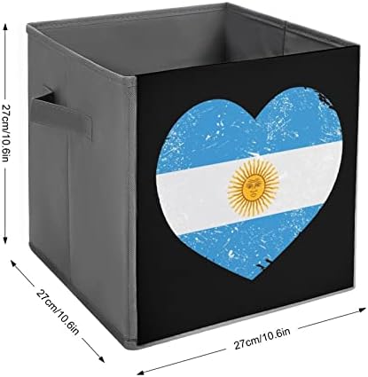 Argentina Retro Coração em forma de coração Caixas de armazenamento dobráveis ​​Bin Binsic Bins