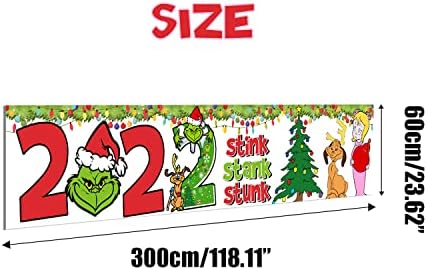 Grinch Christmas Decoration-2022 Fedido Fedado Fedia de Natal Placa de Natal, Banner de Natal Grinch 2022,