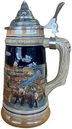 Cerveja Stein caneca Hungry Building Pattern com Petwer Lid Birthday Gifts 0.6liter