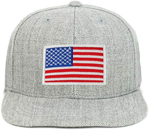 Armycrew Youth Kid Size White American Flag Patch Flat Bill Snapback Baseball Cap