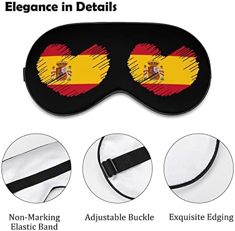Bandeira da Espanha em forma de coração máscara de máscara para o olho bloqueando a máscara de