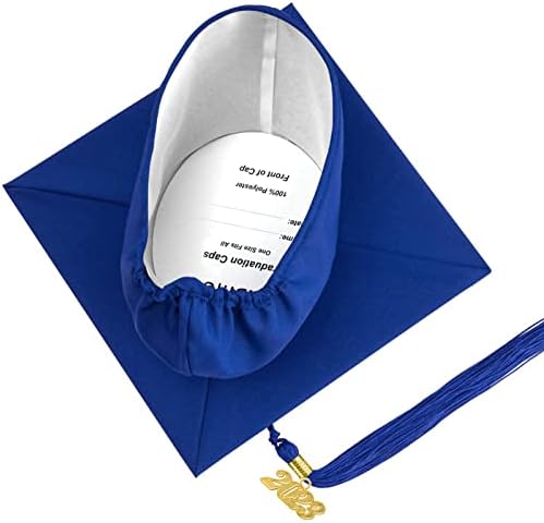 Capéu de formatura de graduação fosco de adultos unissex com borla ajustável para o ensino médio