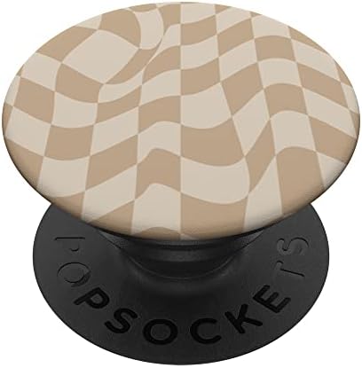 Popsockets de redemoinho de xadrez de xadrez de xadrez neutro de bege neutro