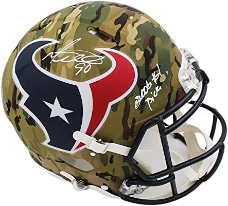 Mario Williams assinou o Houston Texans Speed ​​Camo Authentic Caso NFL Capacete com inscrição 20061 Pick -