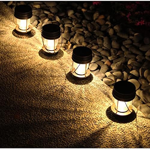 SJYDQ Retro LED LED Lanterna solar à prova d'água Lâmpada de mesa pendurada com alça para o pátio