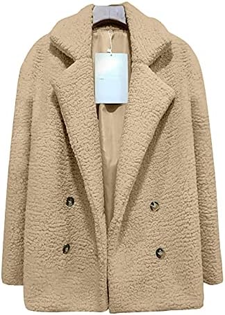 Jackets de lã feminino casacos, jaqueta de tamanho grande de tamanho de manga longa em casa caia de lapela