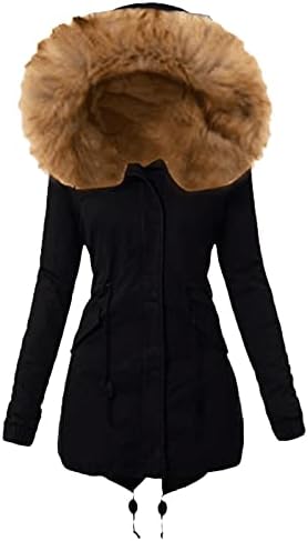 Casacos de vestido para mulheres, mulheres, casaco feminino inverno quente e espesso de jaqueta longa com capuz