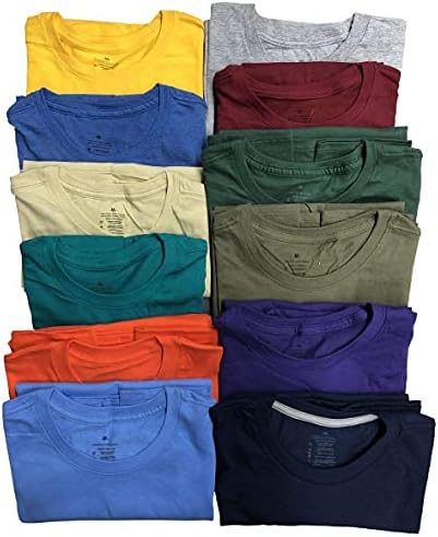 Bilionhats 12 pack plus size masculino algodão camiseta em massa grande alta de manga curta camisetas