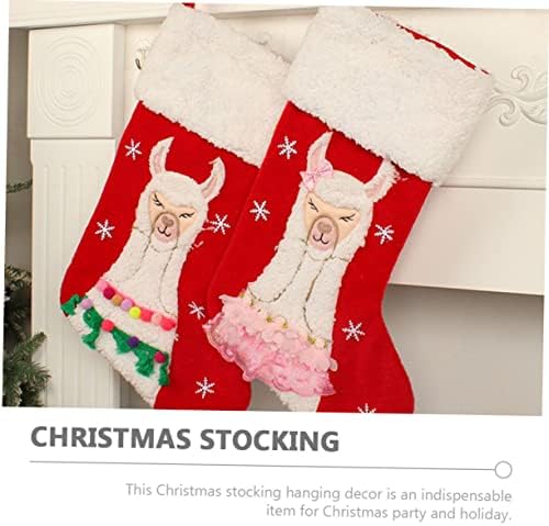 YARNOW ALPACA Candy Socks Santa Bolsas de Presente Decoração de Natividade Decoração de Cartoon Meias de Xmas Pingente