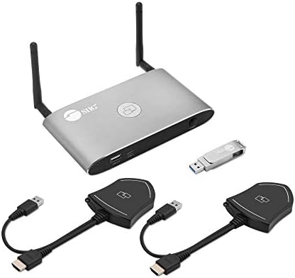 Siig Dual View Wireless Apresentation Kit, Switch de apresentação de rede 4K, Ethernet/sem fio/Android/AirPlay,