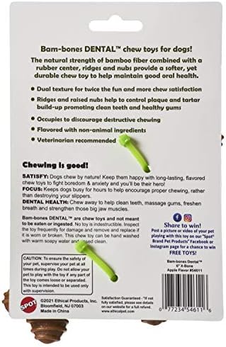 Spot por produtos éticos - Bambone Dental x Bone - Toy Durável para mastigar cachorro para mastigadores agressivos