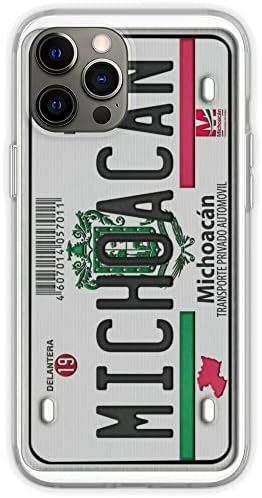 Compatível com o iPhone 13 Pro Max Case Michoacan Placa Bordado Efeito Design Imprimir TPU Silicone