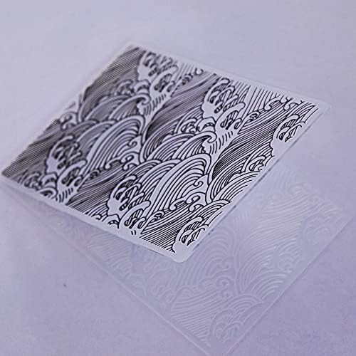 DdouJojoy Wave Background Plástico Pastas de relevo para fabricação de cartões de cartão e outros