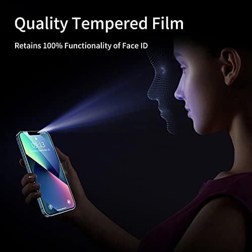 Protetor de tela de vidro temperado com temperamento de quebra de impacto para iPhone 13 Mini [Quadro de instalação