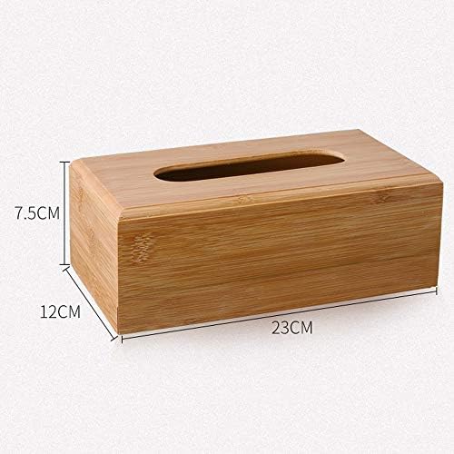 LLly Bamboo Caixa de lenço retangular, caixa de lenços de papel, caixa de armazenamento de guardas da caixa de armazenamento