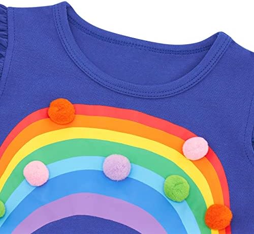Vestido arco-íris para meninas fibra manga de tule vestidos de verão de verão 3-7 anos