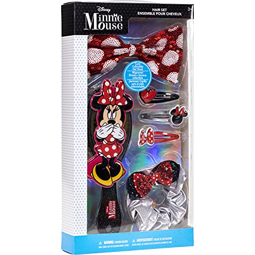 Disney Minnie Mouse - Townley Girl Hair Accessories Caixa | Conjunto de presentes para garotas infantis | Idades de 3 anos, incluindo arco de cabelo, escova de cabelo, clipes de estalo e muito mais para festas, festas do pijama e reformas