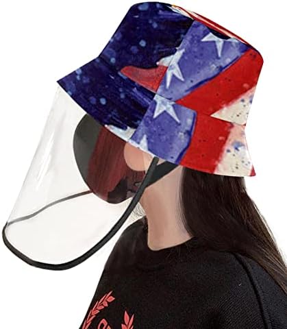 Chapéu de proteção adulto com escudo facial, chapéu de pescador anti sun tap, bandeira de águia