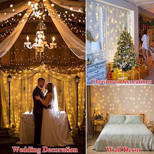 Luzes de cortina de fada LED, luzes de suspensão de controle remoto, decoração de casamento de festas