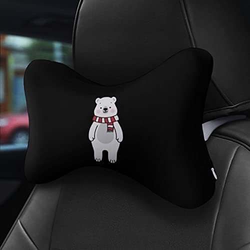 Almofado de pescoço para carros de urso polar fofo 2 PCs
