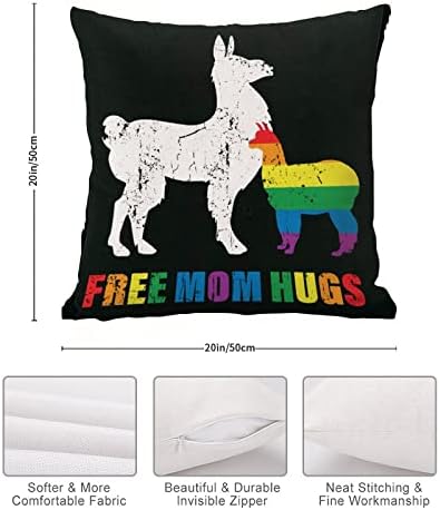 Rainbow Pride Lésbica gay Lesbiana Mesmo sexo LGBTQ Tampa de travesseiro de travesseiro grátis Abraços