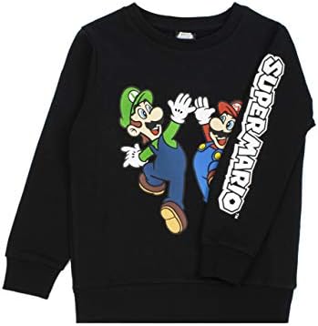 Super Mario Sweatshirt Luigi Gamers Gamers Black Manga Longa Crianças Jumper