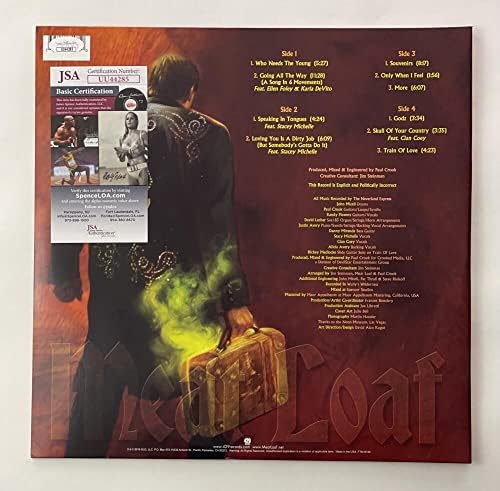 Meat Pão - Meatlefloaf Michael Lee Aday - Álbum de autógrafo assinado Vinyl Record Braver do que somos B/ James