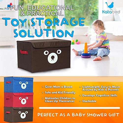 Katabird Toy Storage Box para crianças e bebês - lixeira organizadora dobrável para meninos e meninas