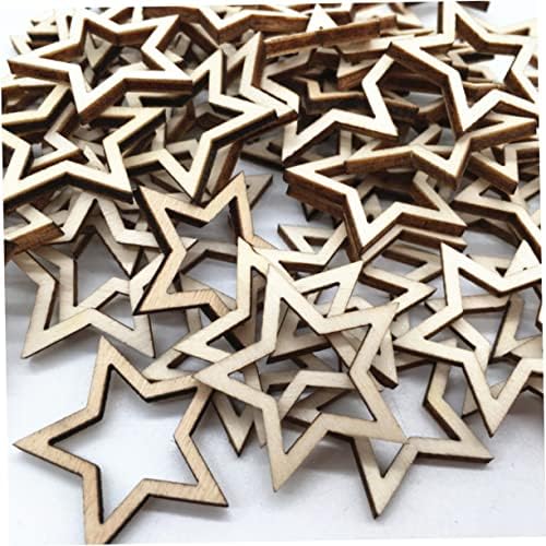 Nolitoy 200pcs peças enfeites de estrela trabalham lascas de madeira peças de estrela Diy Peças de graffiti