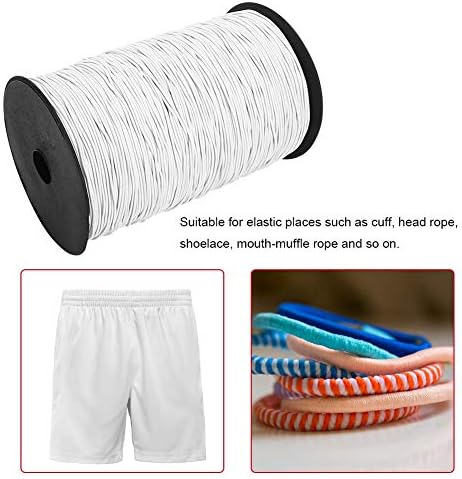 Acessórios para roupas elásticas de cordão elástico branco Cordão elástico de 1,5 mm de 500m, fio