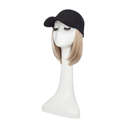 Chapéu de cabelo com cabelo preso para mulheres chapéu de beisebol peruca curta penteado penteado sintético
