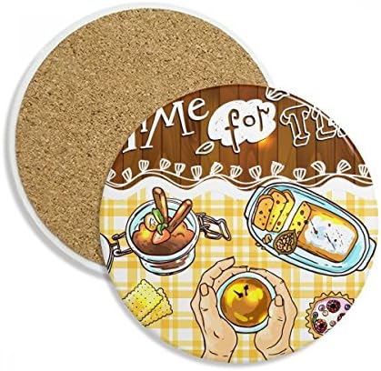 Tempo para biscoitos de chá Coaster de copos de copos de caneca Proteção de mesa absorvente Pedra absorvente