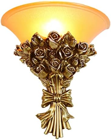 Lhllhl rosa flor lâmpada de parede de ouro argaleve de parede para sala de jantar decoração de cabeceira