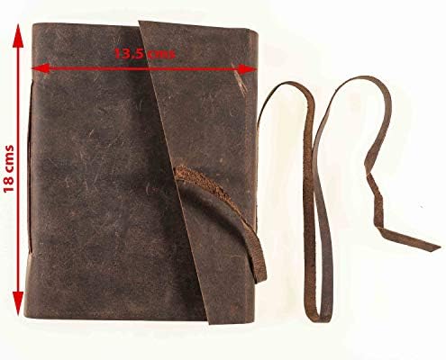 Revista de couro Caderno de redação média Organizador pessoal - antigo antigo rústico natural artesanal