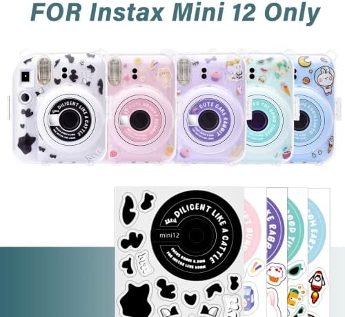 HIYQIN Instax Mini 12 Caixa/Polaroid Mini 12 Caixa, Caso Clear Protetor para Fujifilm Mini 12 Câmera