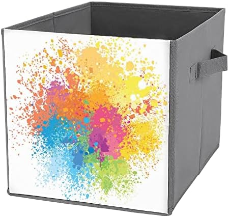 Tintura de aquarela Splashes Bincos de armazenamento dobráveis ​​Cubos Organizador Caixas de armazenamento