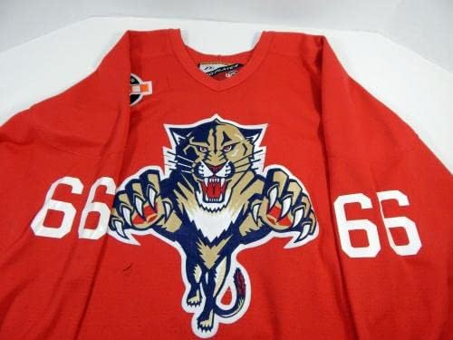 Florida Panthers Morin 66 Game usou camisa de prática vermelha 58 dp19638 - jogo usado na NHL Jerseys