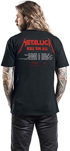 T-shirt de Metallica Men's Kill 'em todas as faixas