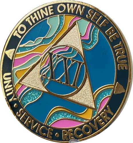 21 anos aa medalhão elegante mármore tahiti azul azul e rosa chip com ouro