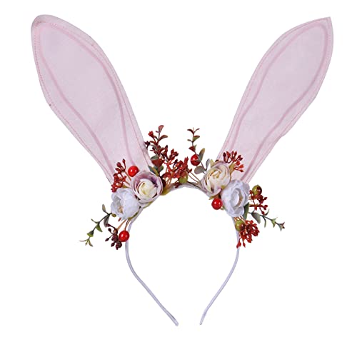 Ywduoying Páscoa Coelhinho Ears Flor Bandas de coelho Faras de cabeça floral para mulheres meninas