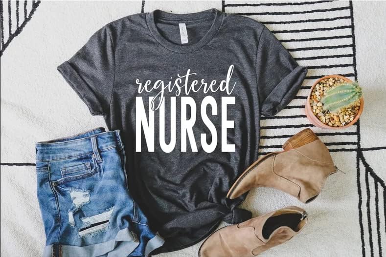 Camisa unissex de enfermagem registrada, escola de enfermagem de enfermagem médica correspondência