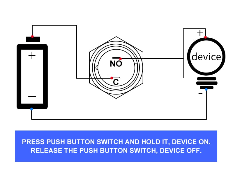 Mini Mini Metal Push Butchen interruptor HS12 Momentário Redefinir oxidação vermelha amarela azul