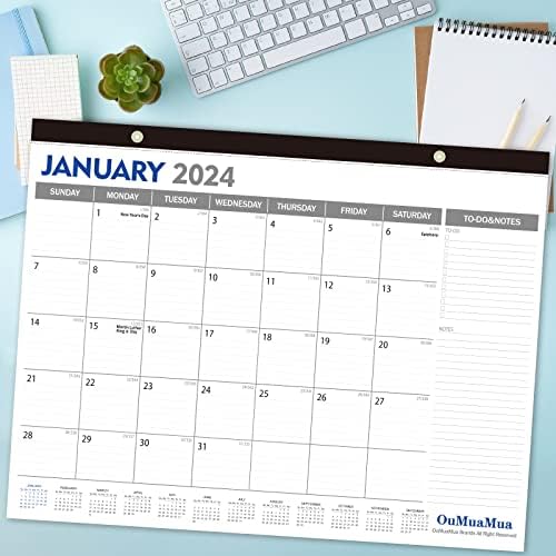 Grande calendário de mesa 2023-2024 - 18 meses de jul. 2023 a dezembro de 2024, 22 x 17 polegadas calendário de