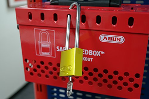 Abus 72/40HB75 Padlock de segurança de alumínio com 3 de manilha, com chave, amarelo, pacote de 6